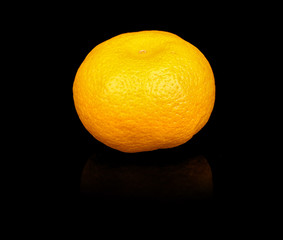 Fresh mandarin on black background