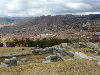 sacsaywaman: cusco in distance