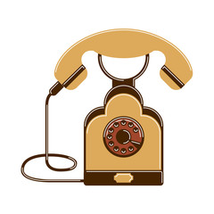 Isolated retro phone with wheel