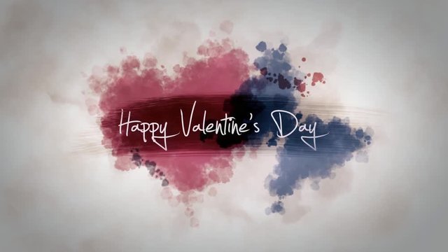 watercolors happy valentine's day - abstract romantic animation ( valentine , banner , love )