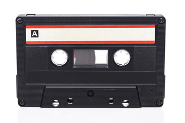 Retro audio cassette isolated on white background