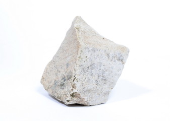 Single natural stone on white background