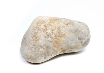 Single natural stone on white background