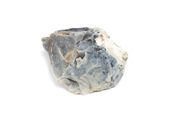 Obraz premium Black flint stone isolated on white background