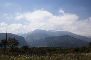 wide angle view of coast landscape