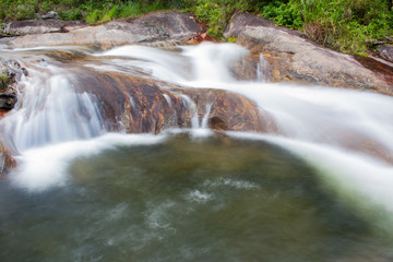 Waterfall with green water at the bottom