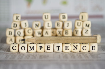 competence word on newspaper background