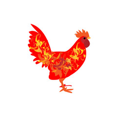 red rooster 2017. New year. The year of the rooster