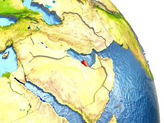 Qatar on Earth in red