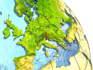 Slovenia on Earth in red