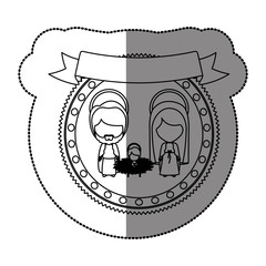 Christmas manger concept icon vector illustration graphic design