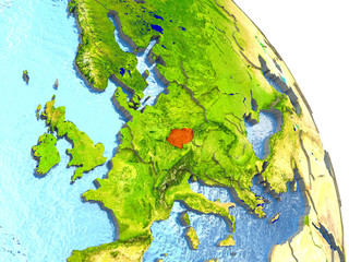 Czech republic on Earth in red