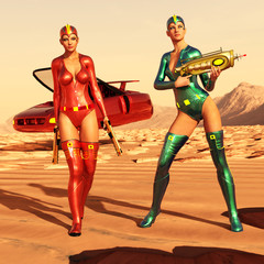 Sexy Female Sci-Fi Astronauts © Vuxelle
