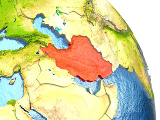 Iran on Earth in red