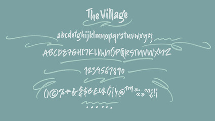 Bold alphabet letters: uppercase, numbers. Vector alphabet. Hand drawn letters. Letters of the alphabet written with a soft dry watercolor paint brush