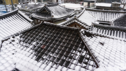 bukchon hanok village in winter