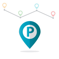 Initial Letter P With Pin Location Logo on Maps
