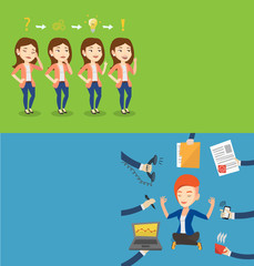 Two business banners with space for text.