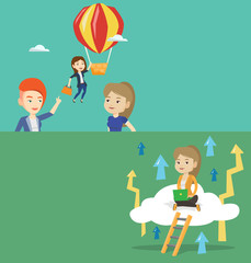 Two business banners with space for text.