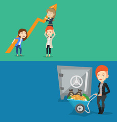 Two business banners with space for text.