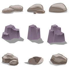 Stones and rock set collection vector