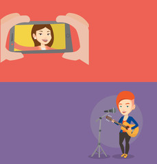 Two media banners with space for text.