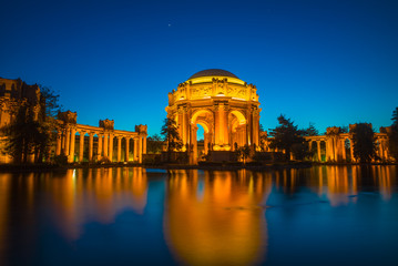 Palace of Fine Arts Museum at Night in San Francisco, California, USA - 134173107