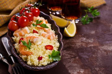 Couscous with shrimp