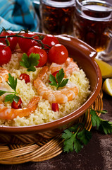 Couscous with shrimp