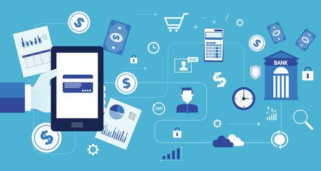 mobile connection and business online payment  and  mobile banking