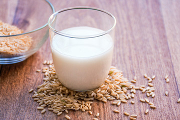 rice milk in a glass