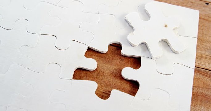 Jigsaw puzzle with one piece separately