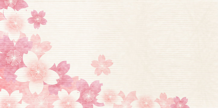 桜　春　和紙　背景 