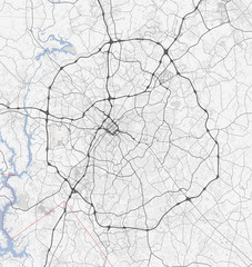 Obraz premium Map Charlotte city. North Carolina Roads