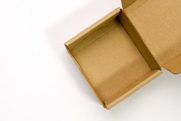 An open cardboard box