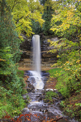 Fototapeta premium Munising Falls Surrounded by Fall Color