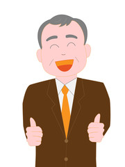 上機嫌のシニアのビジネスマン