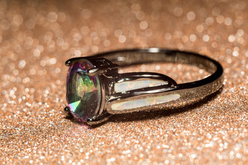 Rainbow Topaz Ring