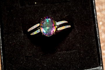 Rainbow Topaz Ring