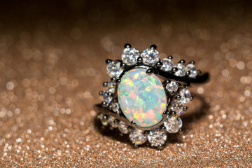 White Opal Ring