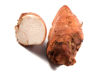 Smoked Chicken Fillet Isolated on a White Background