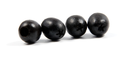 Black olives isolated on a white background