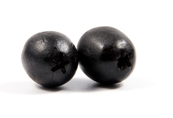 Black olives isolated on a white background