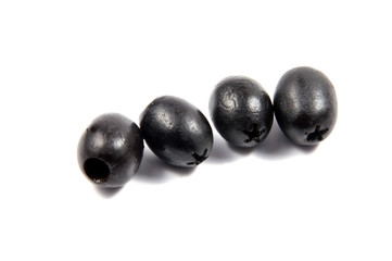 Black olives isolated on a white background