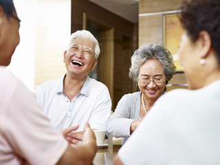 senior asian people having a good time - obrazy, fototapety, plakaty