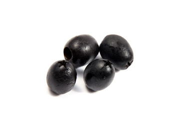 Black olives isolated on a white background