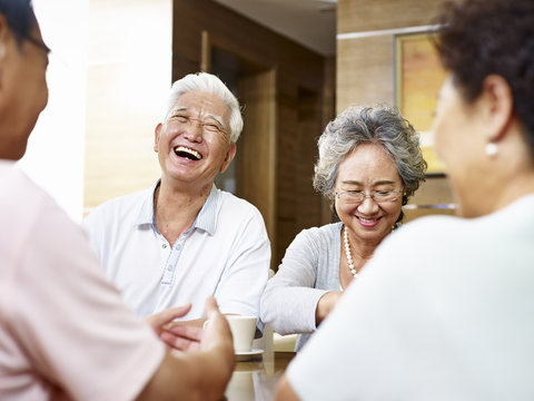senior asian people having a good time