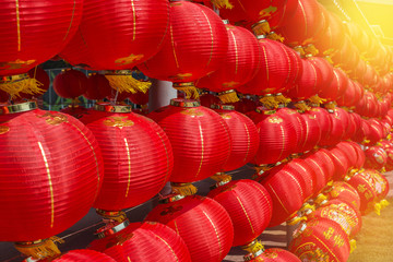 Fototapeta na wymiar Chinese red lanterns in chinese new year festival