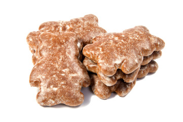 traditional gingerbread isolated on white background