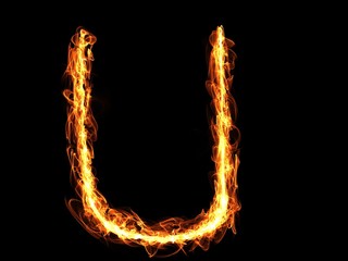 Buchstabe U aus Feuer	